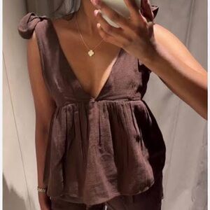 Zara Dark Brown Camisole Top